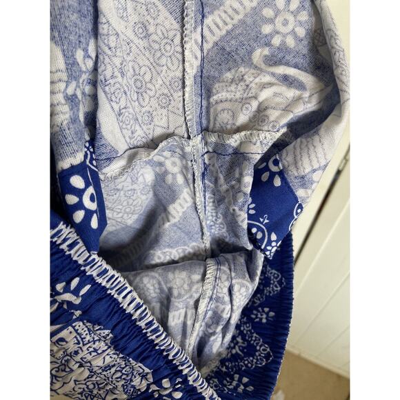 Earthbound Trading Co Mens Shorts Sz S Blue House Elephant Drawstring - Picture 8 of 8